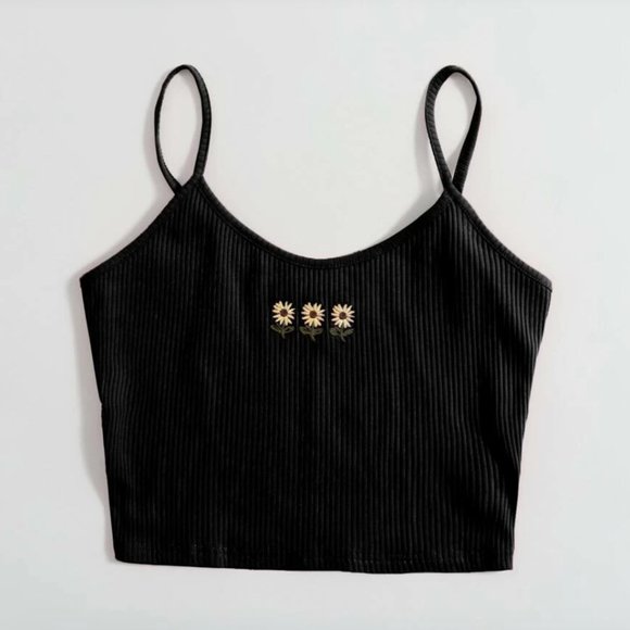 ONE LEFT ✨HP✨NEW Sunflower Ribbed Cropped Tank - Picture 3 of 7